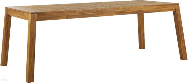 Beliani Stół ogrodowy lite drewno akacjowe 210 x 90 cm ośmioosobowy jasne drewno Livorno