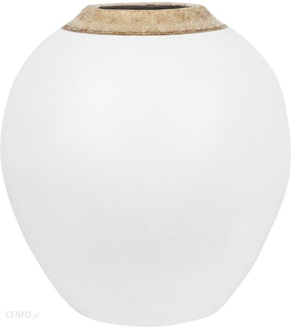 Beliani Wazon ceramiczny dekoracyjny salon home office minimalistyczny biały Lauri
