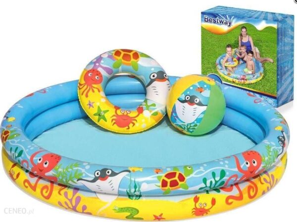 Bestway Basen Z Piłką I Kółkiem Bestway 51124 Brodzik 122cm Uniwersalny