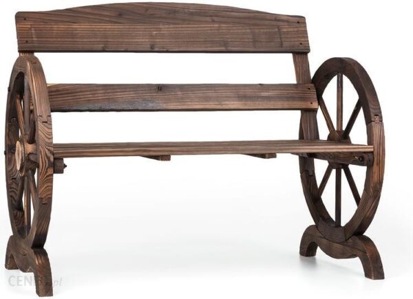 Blumfeldt Ammergau Ławka Ogrodowa Ławka Drewniana Ławka Na Kołach 108X65X86Cm Opalane Drewno Jodłowe
