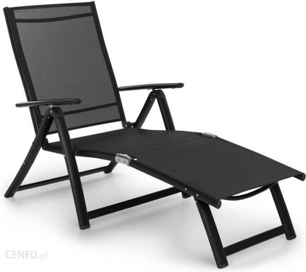 Blumfeldt Pomporto Lounge leżak PVC PE aluminium 7-stopni antracyt