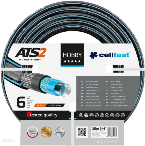 Cellfast Wąż ogrodowy HOBBY ATS 6 warstw 3/4" 25m (16-220)