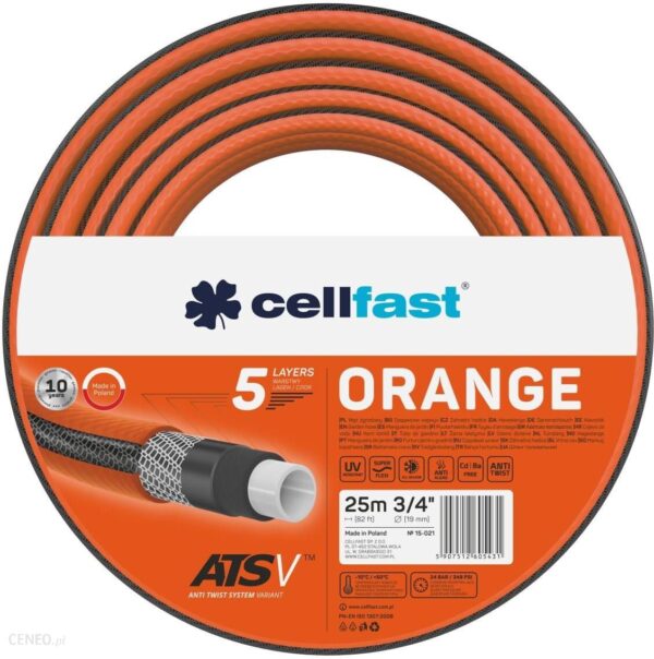 Cellfast Wąż ogrodowy ORANGE ATSV 3/4" 25m (15021)