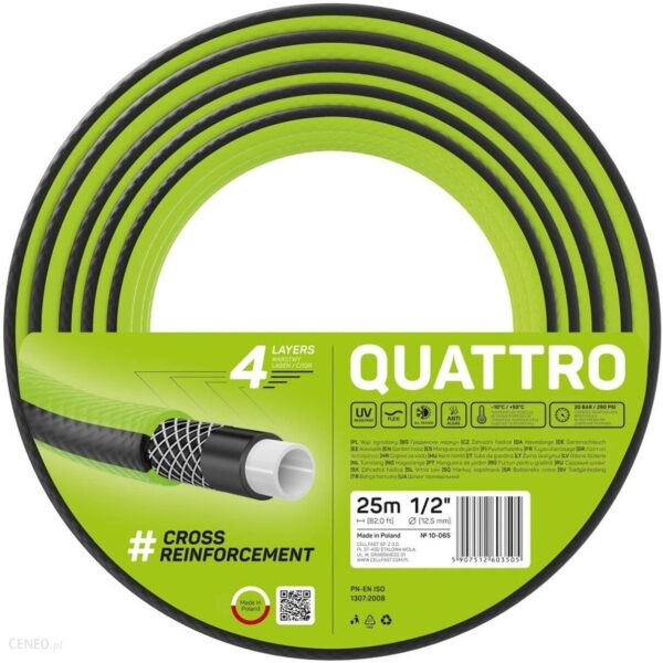 Cellfast Wąż ogrodowy QUATTRO 1/2" 25m (10065)