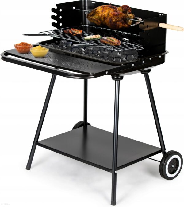 Grill Ogrodowy Węglowy Regulowany Ruszt Rożen