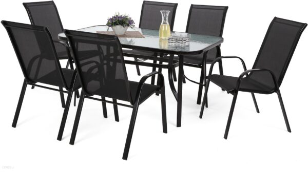 Home&Garden Meble Metalowe Sevilla Black/Black 6+1