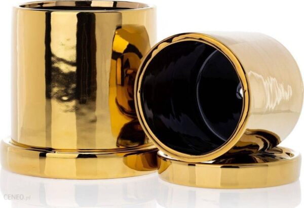Howhomely Doniczka Ze Spodkiem Hanya Gold 11cm Howhomely