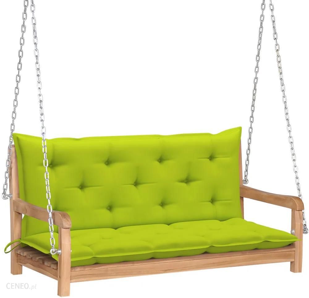 i-hustawka-ogrodowa-z-jasnozielona-poduszka-120cm-drewno-tekowe Huśtawka Ogrodowa Z Jasnozieloną Poduszką 120cm Drewno Tekowe