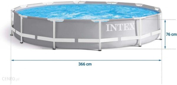 Intex Basen Ogrodowy Stelażowy 366x76cm Zestaw 4W1 26712