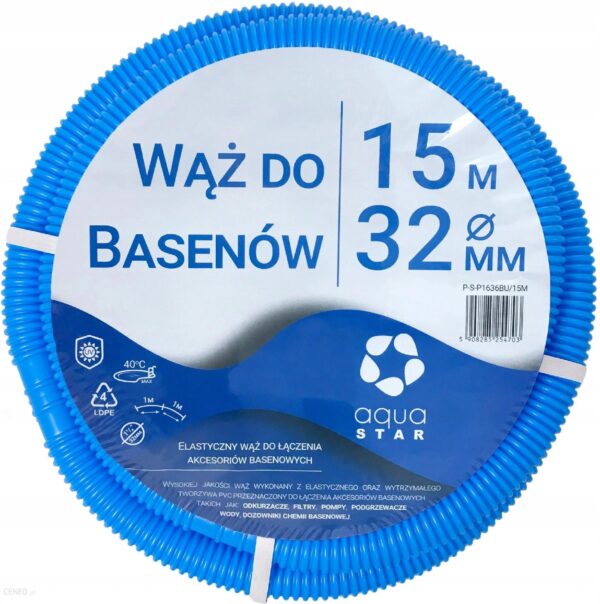 Kraft&Dele Montafox Aquastar Wąż Węże Do Pompy Odkurzacza Basenu 32Mm 15M 1636
