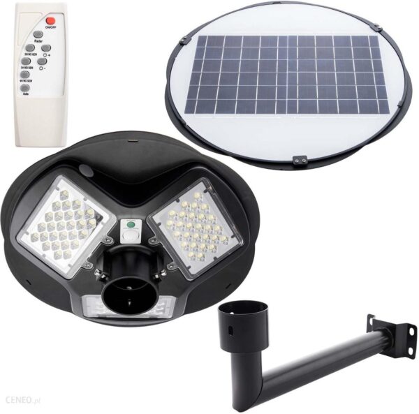 Lampa Uliczna Latarnia Solarna Led 150W Ip65 Mikrofalowy Czujnik Ruchu + Pilot + Uchwyt
