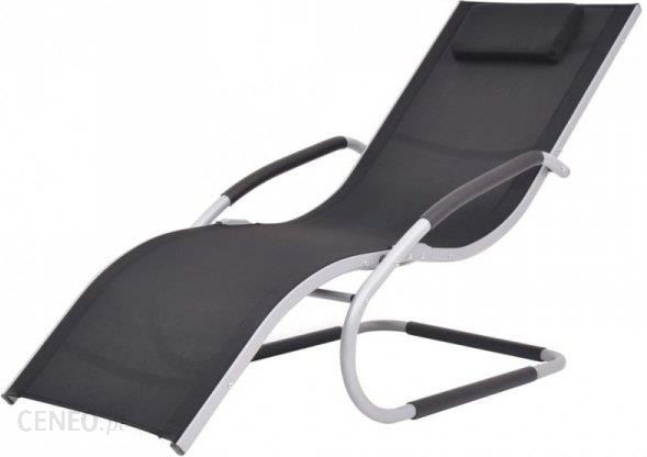 i-lezak-z-poduszka-aluminium-i-textilene-czarny Leżak Z Poduszką Aluminium I Textilene Czarny