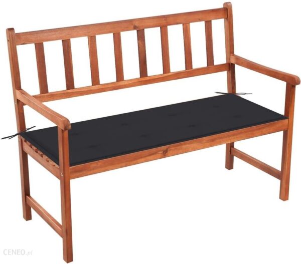 Lumarko Ławka Ogrodowa Z Poduszką 120cm Lite Drewno Akacjowe