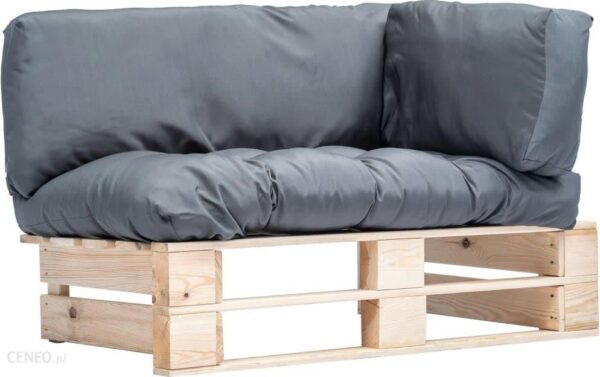 Lumarko Sofa Ogrodowa Z Palet Z Szarymi Poduszkami Sosna