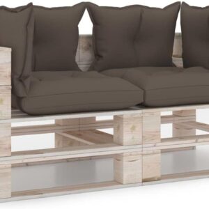 Ogrodowa Sofa 2-Osobowa Z Palet Z Poduszkami Drewno Sosnowe