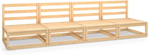 Ogrodowa Sofa 4-Osobowa Lite Drewno Sosnowe