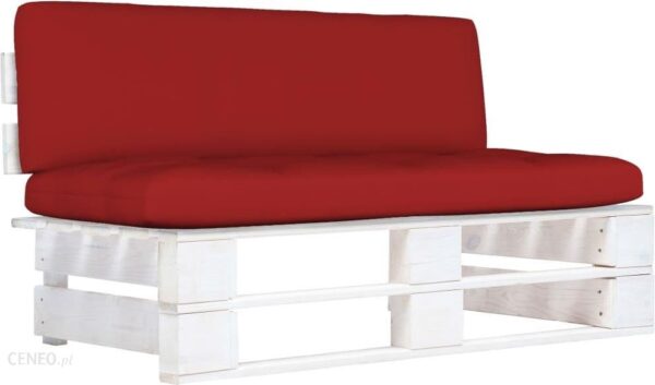 Ogrodowa Sofa Czerwona Środkowa Z Palet Biała Drewno Sosnowe