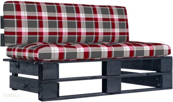 Ogrodowa Sofa Środkowa Z Palet Czarna Drewno Sosnowe