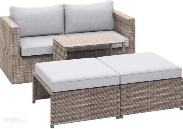 Olea Zestaw balkonowy Mini Compact z technorattanu 3-częściowy