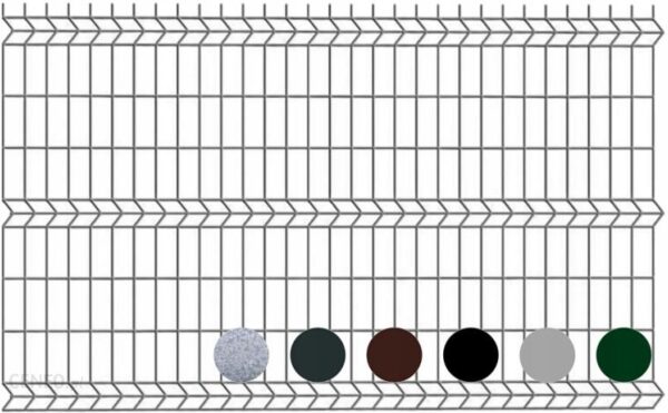 Panele ogrodzeniowe 3D 123cm 4mm 75x200mm Antracyt