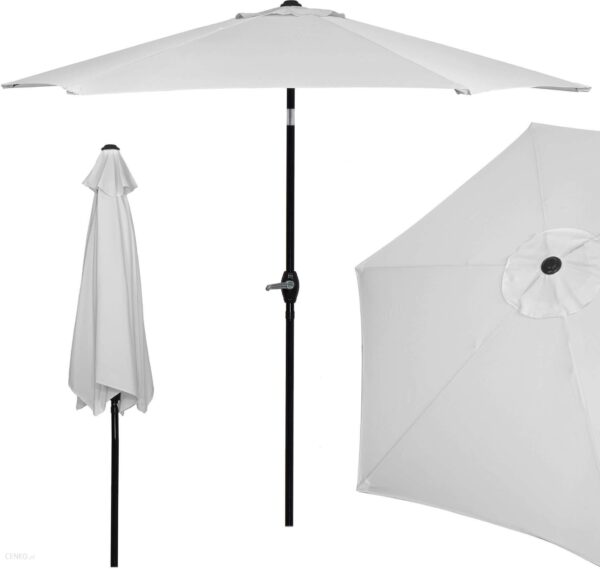Parasol Ogrodowy 260Cm Składany Na Balkon Duży Szary