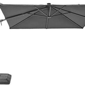 Parasol Ogrodowy 288X288Cm Sonora Z Oświetleniem Led Antracytowy Kwadratowy Naterial