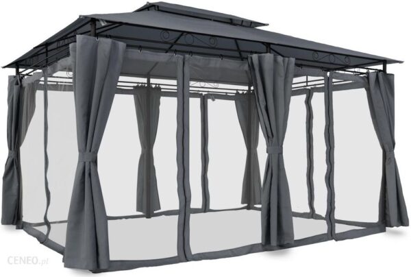 Pawilon Ogrodowy Ibiza 3X4M Antracytowy Z Moskitierą Garden Point