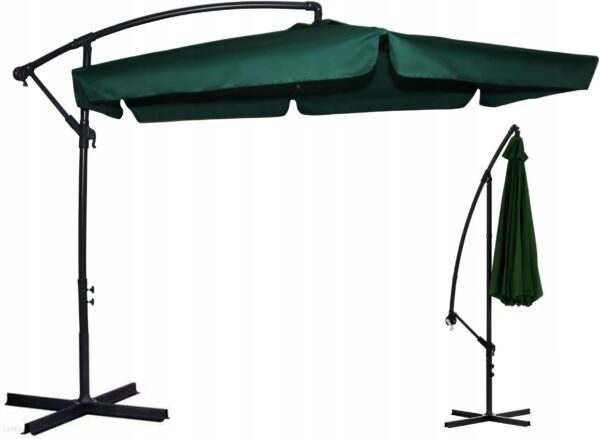 PLONOS PARASOL OGRODOWY DUŻY SKŁADANY 6 SEGMENTÓW 350CM ZIELENIE