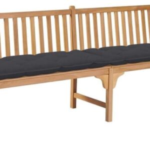 Shumee Ławka Ogrodowa Z Antracytową Poduszką 240cm Drewno Tekowe