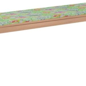 Shumee Ławka Ogrodowa Z Poduszką W Liście 150cm Lite Drewno Tekowe