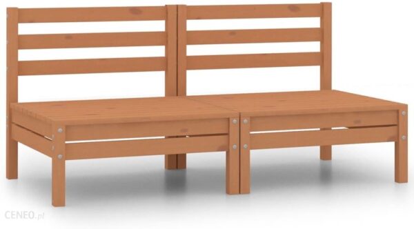 Sofa Ogrodowa Miodowy Brąz Lite Drewno Sosnowe 2-Osobowa