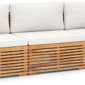 Sofa Ogrodowa Z Poduszkami Lite Drewno Tekowe 3-Os.