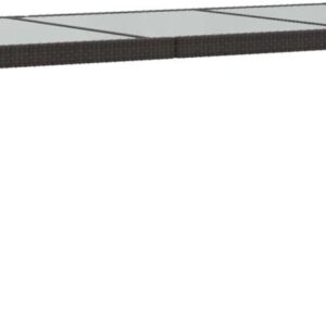 Stół Ogrodowy Brązowy 190X90X75cm Szkło I Rattan Pe