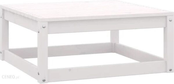 Stołek Ogrodowy 70X70X30cm Biały Lite Drewno Sosnowe