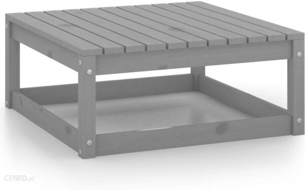 Stołek Ogrodowy 70X70X30Cm Szary Lite Drewno Sosnowe