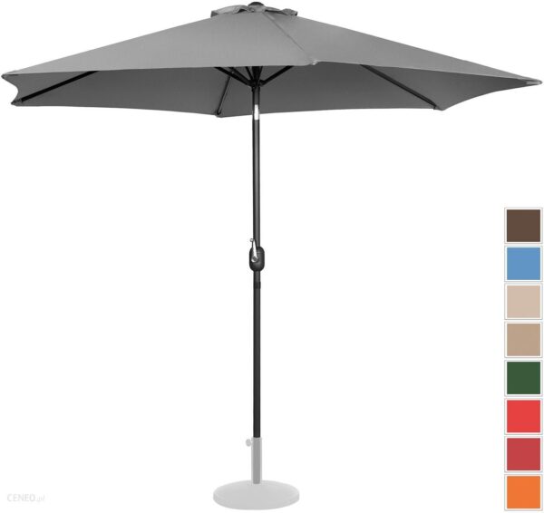 Uniprodo Parasol Stojący 300Cm Ciemnoszary Tr300Dg