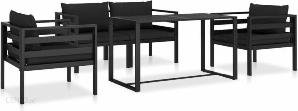 Vidaxl 5-Cz. Zestaw Wypoczynkowy Z Poduszkami Aluminium Antracyt