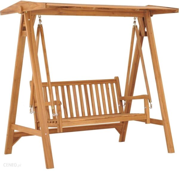 vidaXL Huśtawka ogrodowa 170 cm lite drewno tekowe 49357