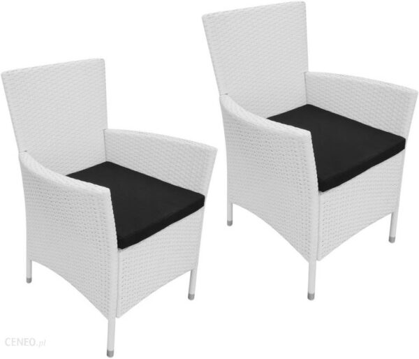 Vidaxl Krzesła Ogrodowe 2 Szt Rattan Pe Kremowe