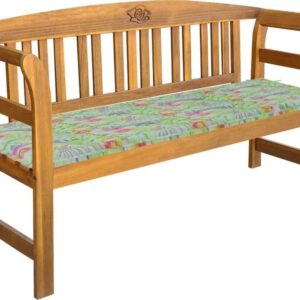 Vidaxl Ławka Ogrodowa Z Poduszką W Liście 157cm Lite Drewno Akacjowe