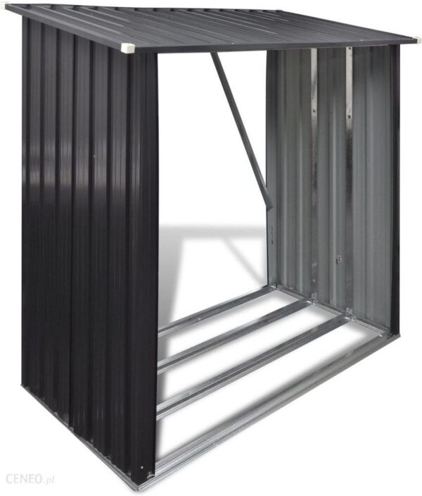 vidaXL Metalowa wiata Szary 83x163x154cm