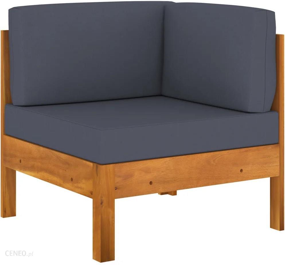 i-vidaxl-modul-sofy-naroznej-z-ciemnoszarymi-poduszkami-drewno-akacjowe Vidaxl Moduł Sofy Narożnej Z Ciemnoszarymi Poduszkami Drewno Akacjowe