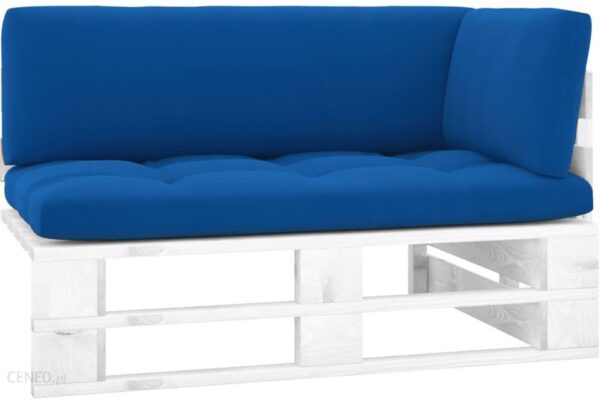 Vidaxl Ogrodowa Sofa Narożna Z Palet Biała Drewno Sosnowe
