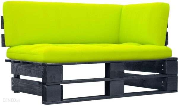 Vidaxl Ogrodowa Sofa Narożna Z Palet Czarna Drewno Sosnowe