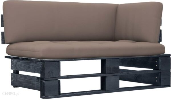 Vidaxl Ogrodowa Sofa Narożna Z Palet Czarna Drewno Sosnowe