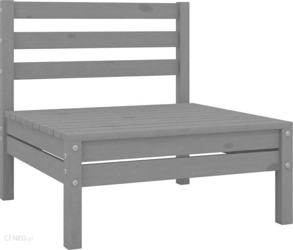 Vidaxl Ogrodowa Sofa Środkowa Szara Lite Drewno Sosnowe