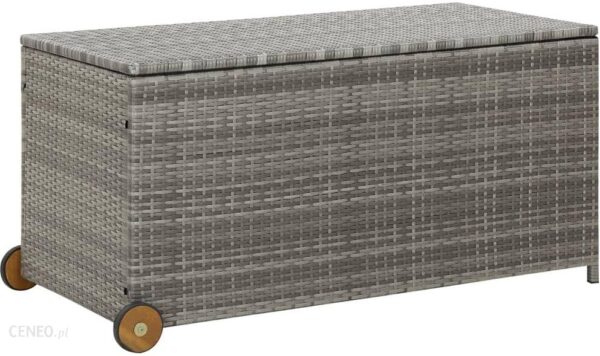 Vidaxl Skrzynia Ogrodowa Jasnoszara 120X65X61cm Polirattan