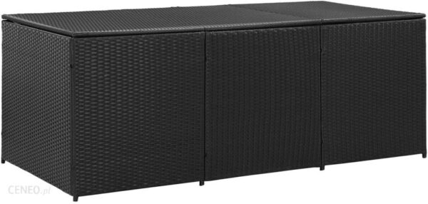 Vidaxl Skrzynia Z Polirattanu 180 X 90 X 75 Cm Czarna (46477)