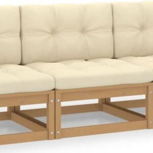 Vidaxl Sofa Z Poduszkami Lite Drewno Sosnowe 3-Osobowa
