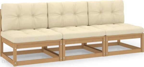 Vidaxl Sofa Z Poduszkami Lite Drewno Sosnowe 3-Osobowa